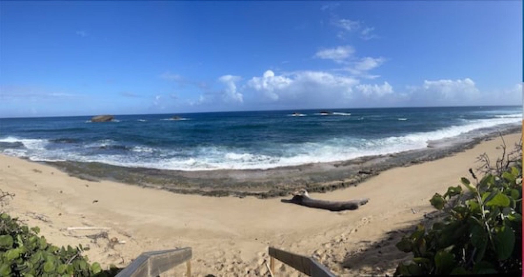 The beach below the villa